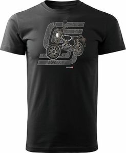 Topslang Koszulka motocyklowa z motocyklem Simson Enduro S50 S51 męska czarna REGULAR XXL 1