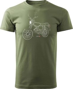 Topslang Koszulka motocyklowa z motocyklem Simson Enduro S50 S51 męska khaki REGULAR XL 1