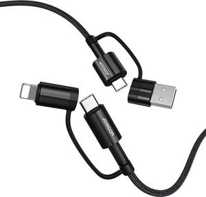 Kabel USB Joyroom USB-A + USB-C - USB-C + Lightning 1.2 m Czarny (6941237131423) 1