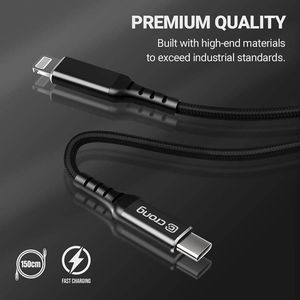 Kabel USB Crong USB-C - Lightning 1.5 m Czarny (CRG-AL15USCL-BLK) 4