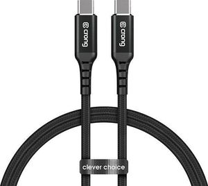 Kabel USB Crong USB-C - USB-C 1.5 m Czarny (CRG-AL15USCC-BLK) 1
