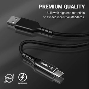Kabel USB Crong USB-A - USB-C 1.5 m Czarny (CRG-AL15USAC-BLK) 5