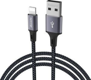 Kabel USB Proda USB-A - Lightning 1 m Szary (6971278723035) 1