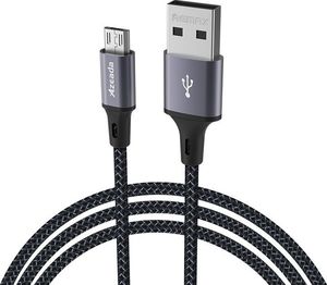 Kabel USB Proda USB-A - microUSB 1 m Szary (6971278723073) 1