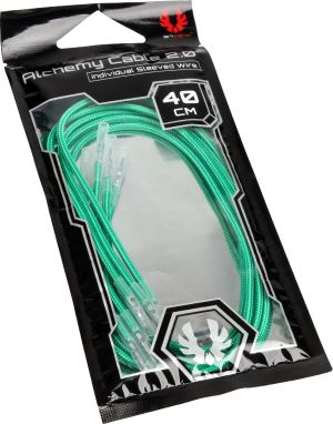 BitFenix Kable bez złącz, 0.4m, Zielony (BFX-ALC-40CMLG-RP) 2