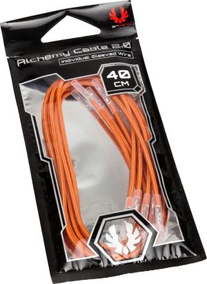 BitFenix Kable bez złącz, 0.4m, Pomarańczowy (BFX-ALC-40CMLO-RP) 2