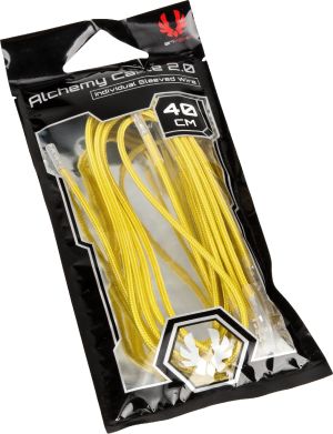 BitFenix Kable bez złącz, 0.4m, Żółty (BFX-ALC-40CMLY-RP) 2