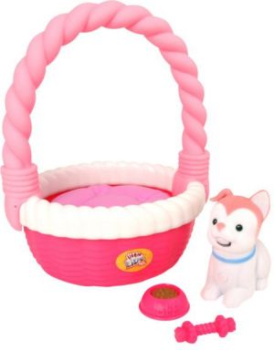 Figurka Moose LITTLE LIVE PETS Piesek w koszyku różowy - 28176 1
