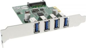 Kontroler InLine PCIe 2.0 x1 - 4x USB 3.0 (76661C) 1