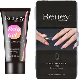 Reney Cosmetics Zestaw Reney Polygel Acrylgel 1sztuka + Tipsy formy 1