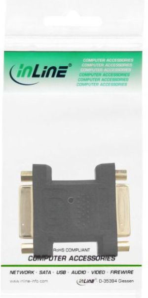 Adapter AV InLine DVI-I - DVI-I czarny (17781P) 3