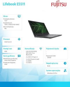 Laptop Fujitsu LifeBook E5511 (PCK:E5511MF5EMPL) 2