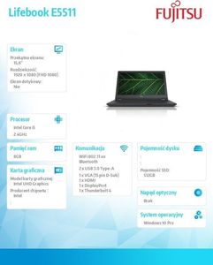 Laptop Fujitsu LifeBook E5511 (PCK:E5511MF5BMPL ) 14