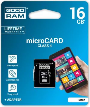 Karta GoodRam MicroSDHC 16 GB Class 4  (M40A-0160R11) 1