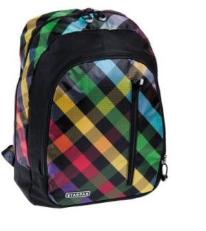 Starpak Plecak szkolny Checkered czarny w kolorową kratkę (348771) 1