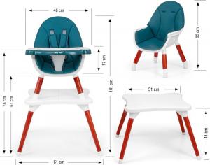 Milly Mally Krzesełko do karmienia 2w1 Malmo Dark Green (3756) 3