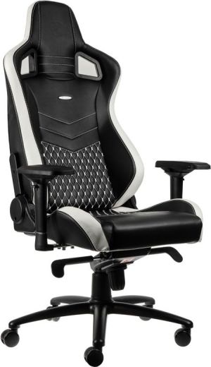 Fotel Noblechairs EPIC z prawdziwej skóry - czarny/biały/czerwony (GAGC-034) 1