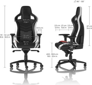 Fotel Noblechairs EPIC z prawdziwej skóry - czarny/biały/czerwony (GAGC-034) 4
