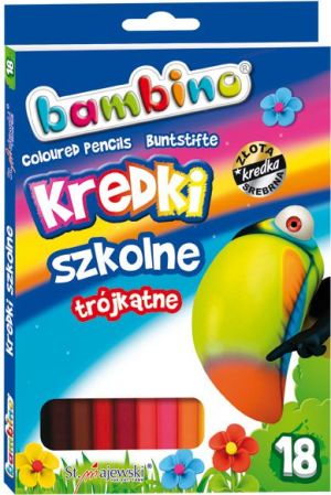 St. Majewski Kredki szkolne trójkątne, 18 kolorów, licencja BAMBINO 4