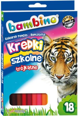 St. Majewski Kredki szkolne trójkątne, 18 kolorów, licencja BAMBINO 5