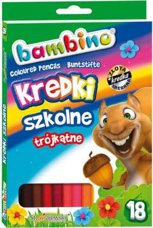 St. Majewski Kredki szkolne trójkątne, 18 kolorów, licencja BAMBINO 6