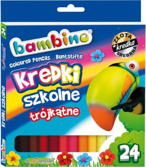 St. Majewski Kredki szkolne trójkątne, 24 kolory, licencja BAMBINO 2