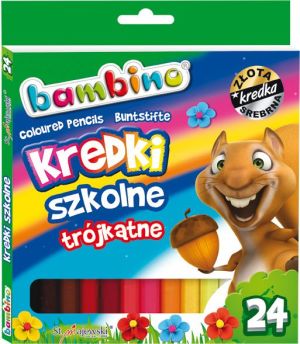 St. Majewski Kredki szkolne trójkątne, 24 kolory, licencja BAMBINO 3