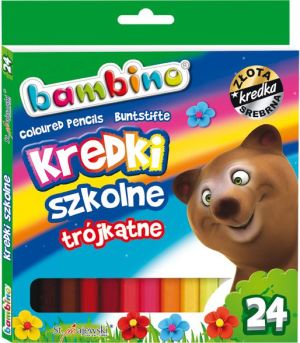 St. Majewski Kredki szkolne trójkątne, 24 kolory, licencja BAMBINO 4