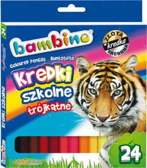 St. Majewski Kredki szkolne trójkątne, 24 kolory, licencja BAMBINO 5