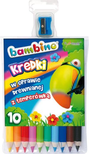 St. Majewski Kredki BAMBINO w oprawie drewnianej z temperówką, 10 kolorów 3