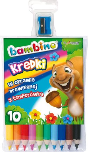 St. Majewski Kredki BAMBINO w oprawie drewnianej z temperówką, 10 kolorów 4