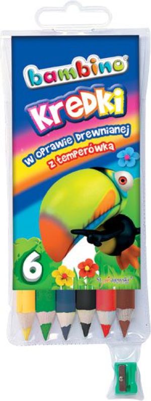 St. Majewski Kredki BAMBINO w oprawie drewnianej z temperówką, 6 kolorów, licencja BAMBINO 3
