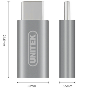 Adapter USB Unitek USB-C - microUSB Srebrny  (Y-A027AGY) 3