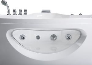 Wanna Shumee Wanna narożna LED z hydromasażem 146 x 146 cm biała TOCOA 4