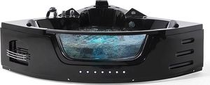 Wanna Shumee Wanna narożna LED z hydromasażem 155 x 155 cm czarna MARTINICA 3