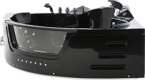 Wanna Shumee Wanna narożna LED z hydromasażem 155 x 155 cm czarna MARTINICA 4