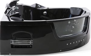 Wanna Shumee Wanna narożna LED z hydromasażem 155 x 155 cm czarna MARTINICA 5