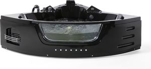 Wanna Shumee Wanna narożna LED z hydromasażem 155 x 155 cm czarna MARTINICA 6