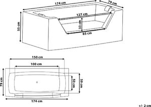 Wanna Shumee Wanna LED z hydromasażem 170 cm biała SAMANA 9