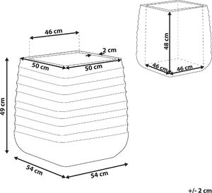 Shumee Doniczka 50 x 50 x 49 cm czarna PARIKIA 6