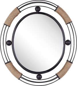 Shumee Metalowe lustro ścienne 55 x 50 cm czarne MOULINS 1