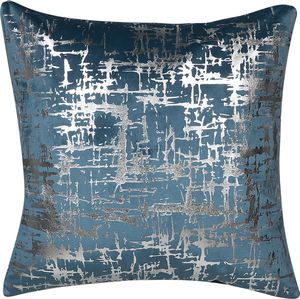 Shumee Zestaw 2 poduszek dekoracyjnych geometryczny wzór 45 x 45 cm niebieski GARDENIA 2