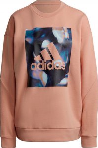 Adidas Bluza damska adidas Youforyou Sweatshirt morelowa HA2431 1