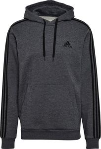 Adidas Bluza męska adidas Essentials Fleece 3-Stripes Hoodie ciemnoszara GK9082 1