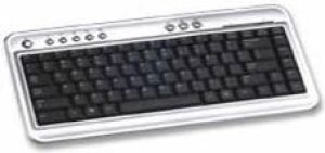 Klawiatura BTC 6300 multimedialna świecąca srebrno-czarny slim 1