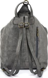 Vera Pelle Szary Włoski Stylowy Plecak Damski Skórzany Zamsz A4 W14 3