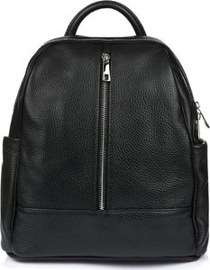 Vera Pelle Czarny Włoski Plecak Skórzany A4 damski pojemny solidny C78 2