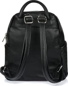 Vera Pelle Czarny Włoski Plecak Skórzany A4 damski pojemny solidny C78 3