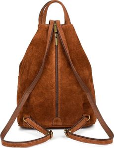 Vera Pelle Koniakowy Vera Pelle włoski Plecak Skórzany damski mały T53 3