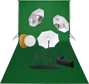 Zestaw studyjny vidaXL Zestaw studyjny z lampami, parasolkami, tłem i blendami 1